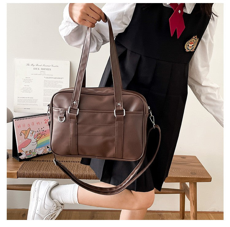Japanese Style JK Bag Women High School Student Uniform Bag PU Leather Shoulder Bag Women Simple Handbags Crossbody Bags Itabag