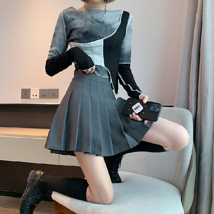 Women Pleated Skirt High Waist A-Line Mini Skirt School Girl JK Uniform Skirt Skater Skirt Tennis Skirt White Plus Size