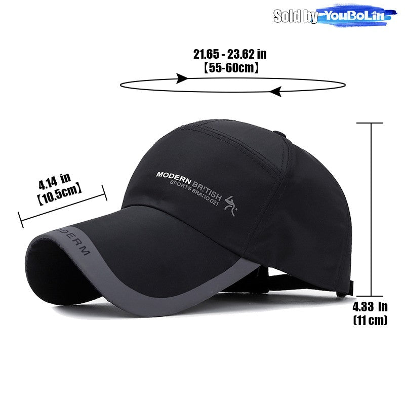 Summer Extended Brim Simple Thin Quick-Drying Adjustable Baseball Cap Fishing Hat Trucker Caps Dad Hats