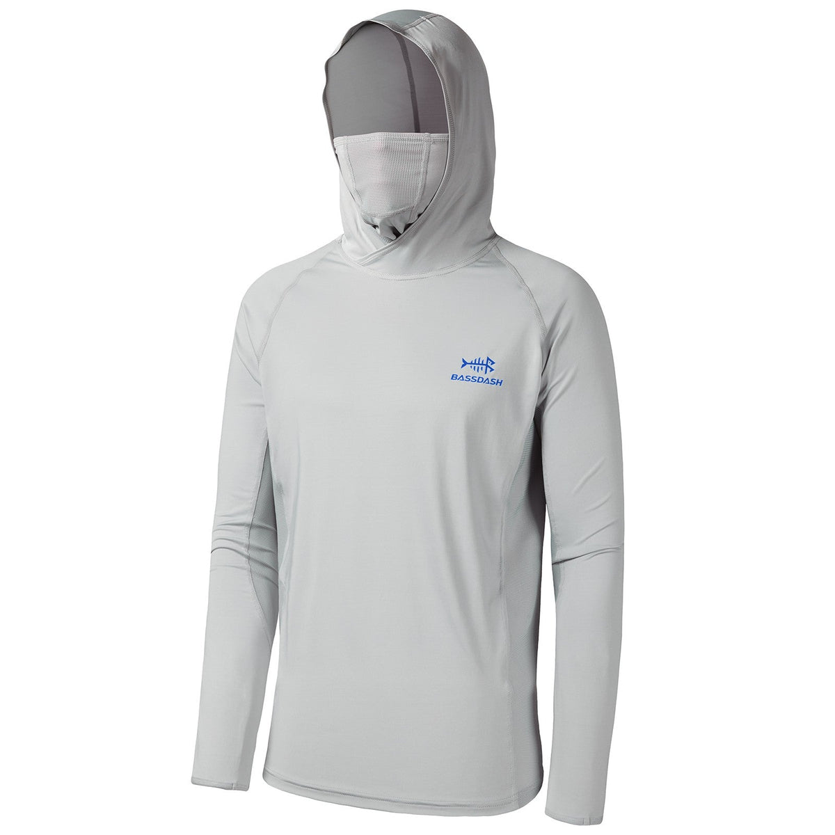 Bassdash UPF 50+ Men’s Long Sleeve Fishing Shirt with Mask UV Neck Gaiter Hoodie Keep Head Face Warm Outdoor Hiking Running