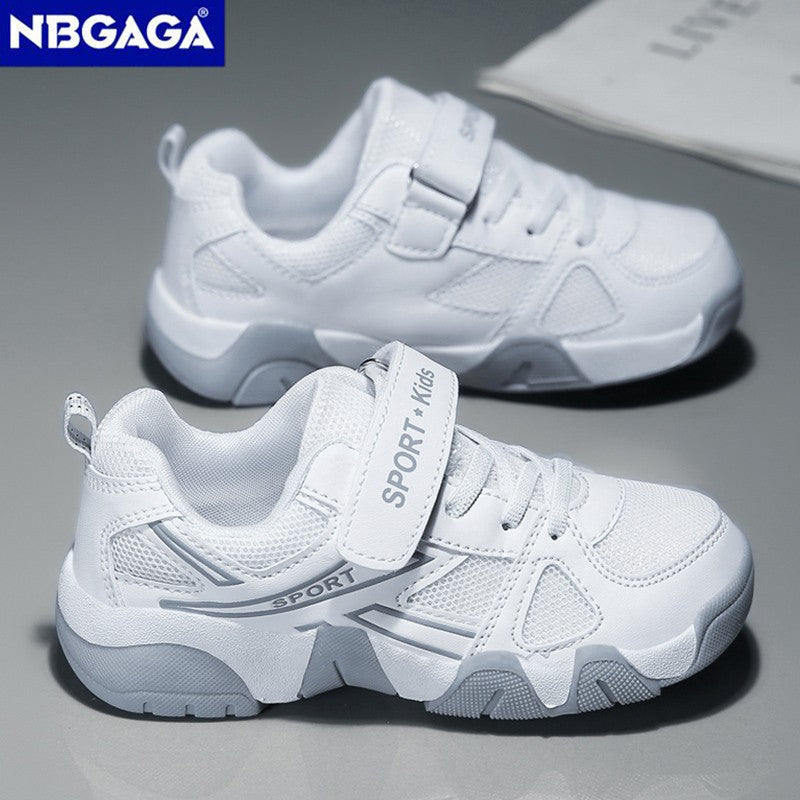 White Breathable Children Walking Shoes Summer Mesh Casual Sneaker for Kids Boys Outdoor Sport Tennis Anti-Slip