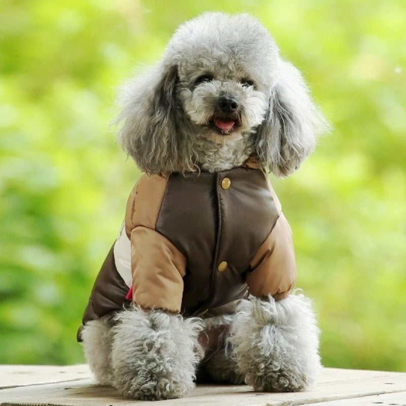 Winter Padded Dog Down Jacket Warm Soft Dog Clothes Fashion Puppy Jacket Cute Solid Cat Coat Pet Outfits French Bulldog Clothes