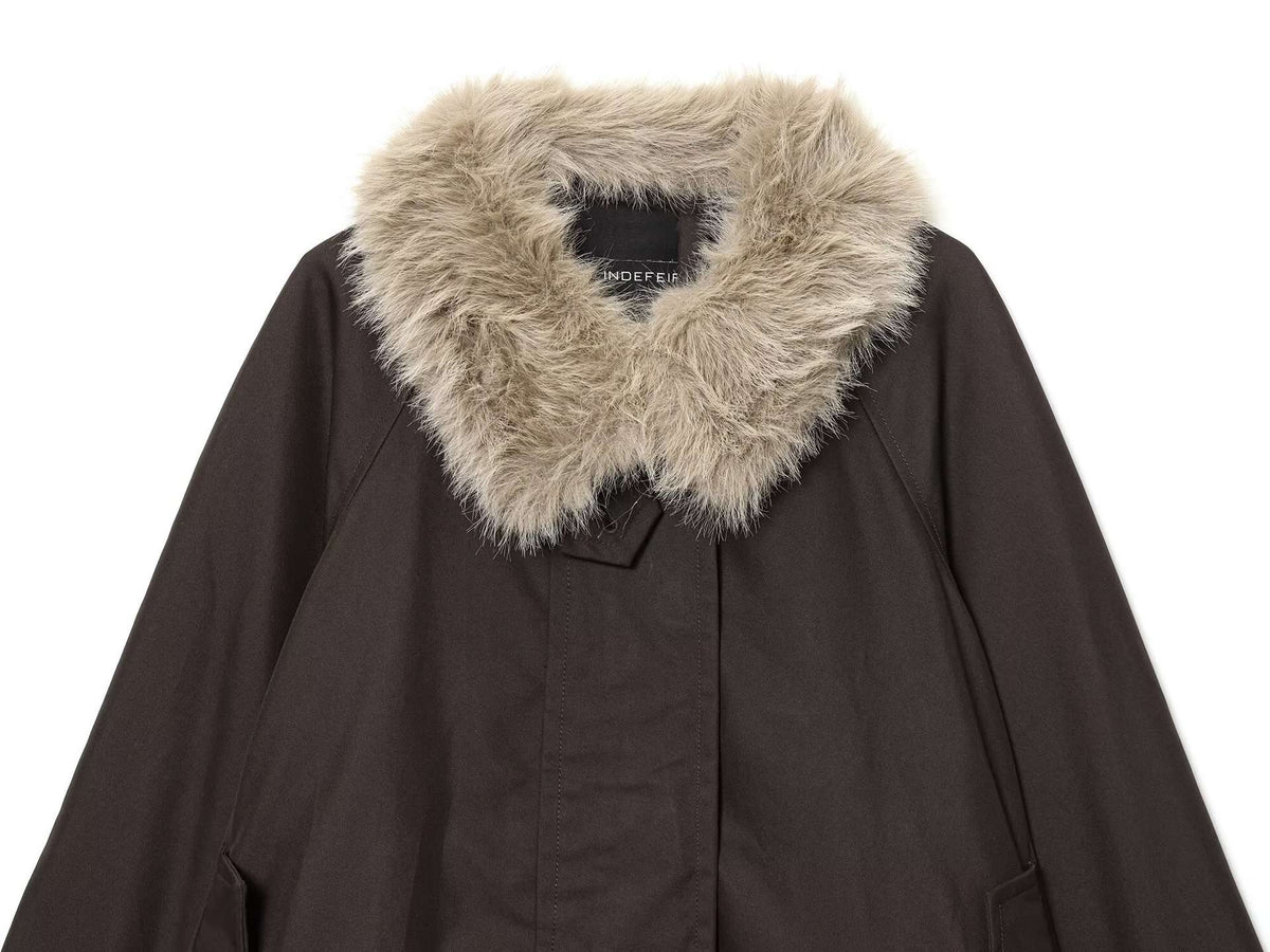 Women's Autumn and Winter Casual Straight Waterproof Parka Jacket with Fur Hem, Warm Zipper Long Sleeve Outwear
