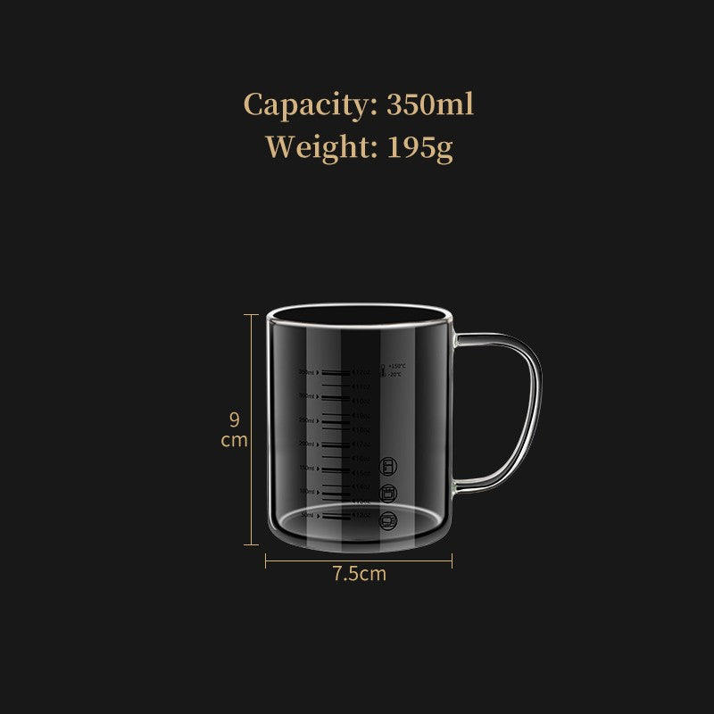 Y-244 Milk Cup Caffeine Beaker Mug Graduated Beaker With Handle Borosilicate Glass Multi-Function Food Grade Measuring Cups