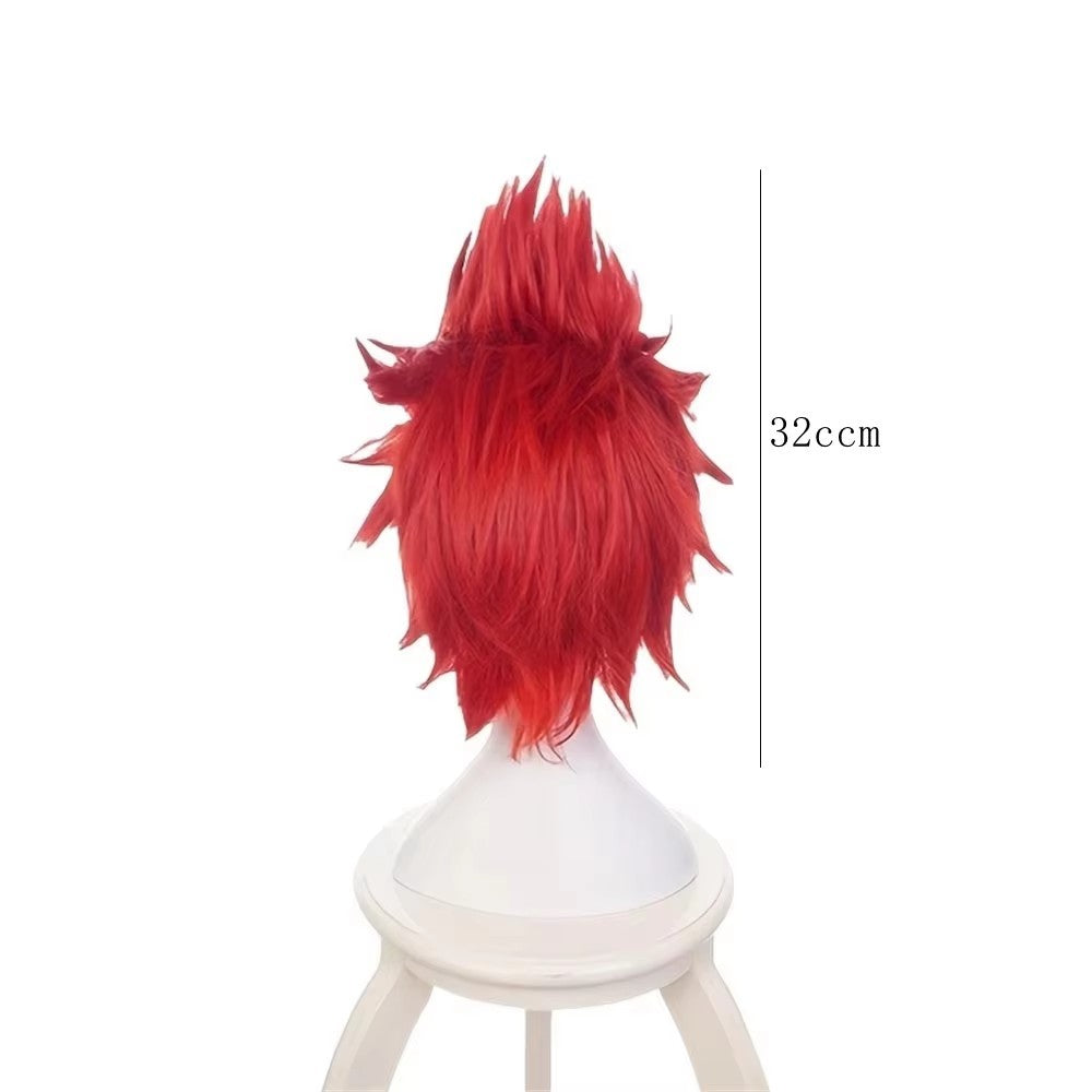 Anime Cosplay Kirishima Eijiro Wig Short Straight Red Synthetic Hair Peluca For Frieren Festival Role Play Props