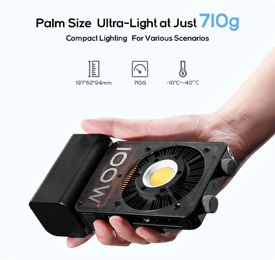 ZHIYUN Official CINEPEER CX100 100W Handheld Led COB Light Pocket Video Light Bi Color Photo Fill Light Photography Lighting