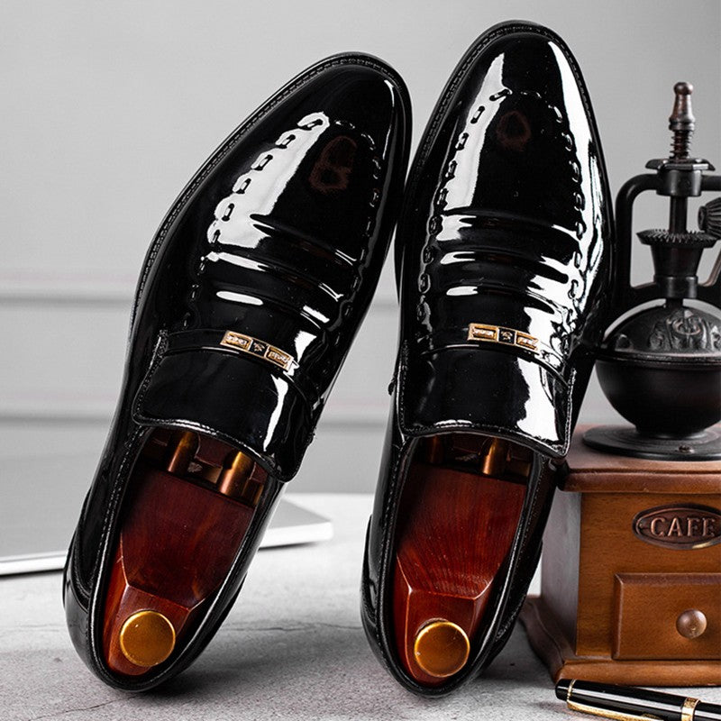 Patent Leather Men Shoes Slip On Oxfords for Male Wedding Party Office Work Shoes Plus Size Classic Business Casual Fashion Shoe