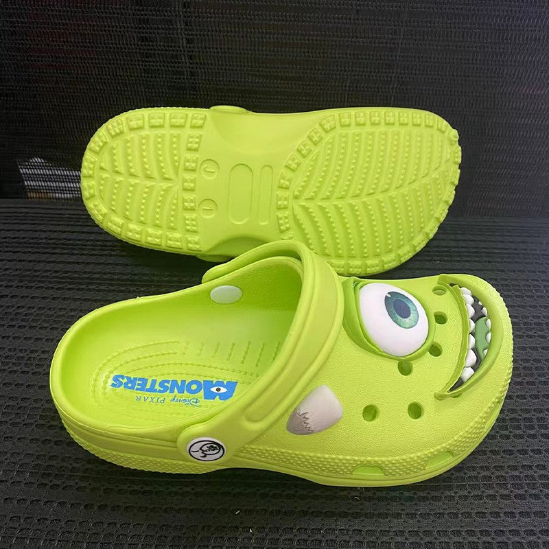 Disney Mcqueens Pixar Cartoon Solid Waterproof Slippers Hole Sandals Outdoor Sand Sandals Casual Breathable EVA Adult Shoes Gift
