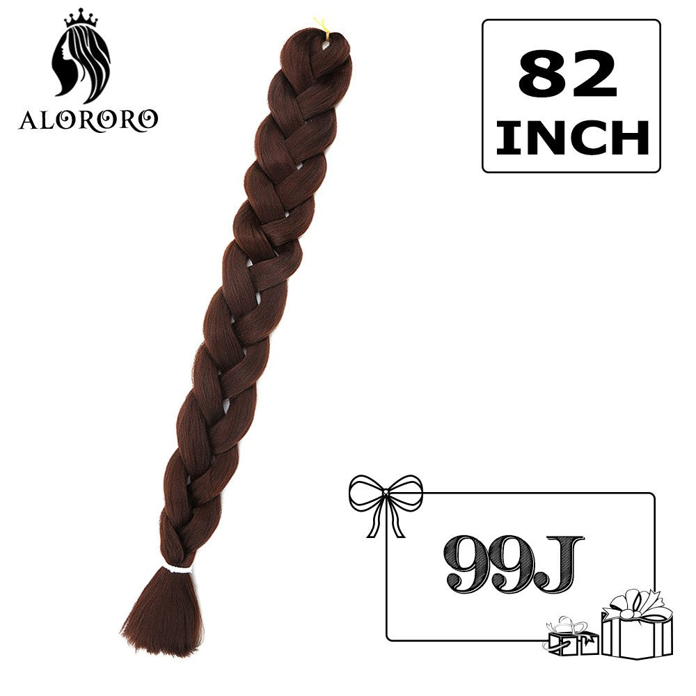 Alororo Synthetic Jumbo Braid Hair 82 Inch African Fake Hair High Temperature Fiber Puple Red Braiding Hair Extensions for Women