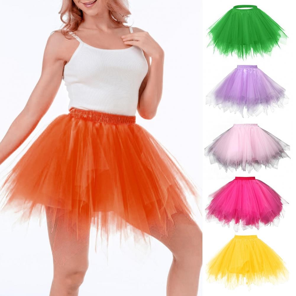 Women's Tulle Skirt 1950s Vintage Skirts Adult Ballet Crinoline Tulle Skirt Fluffy Princess Petticoat Underskirt Dancing Dress