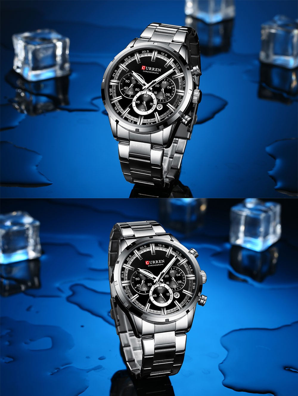 CURREN Men Watch Top Brand Luxury Sports Quartz Mens Watches Full Steel Waterproof Chronograph Wristwatch Men Relogio Masculino