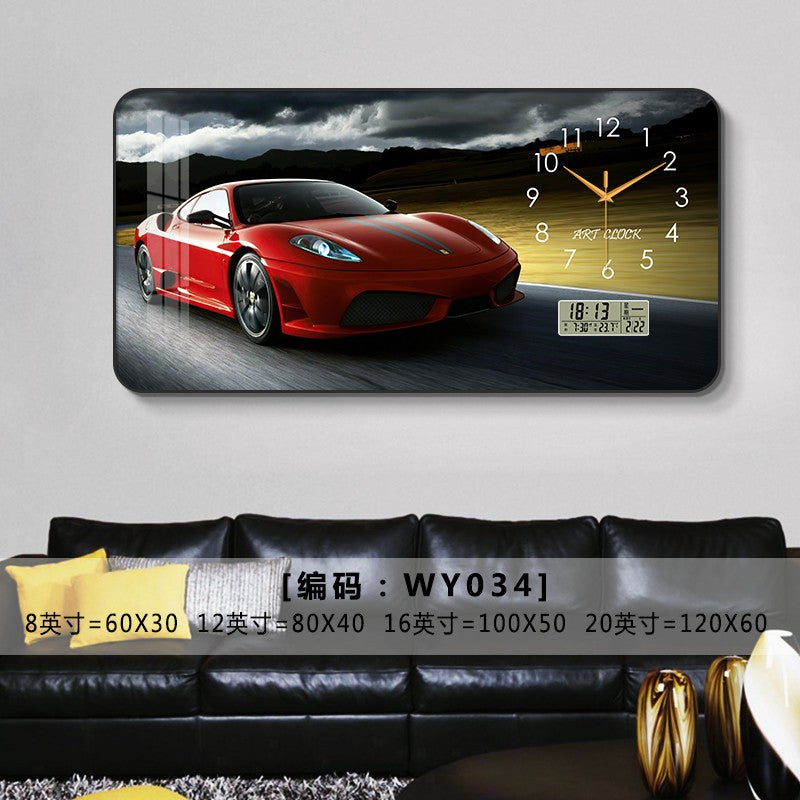Car Clock Living Room Creative E-sports Room Silent Clock Auto Repair Beauty Shop Personality Art Decorative Painting Wall Clock
