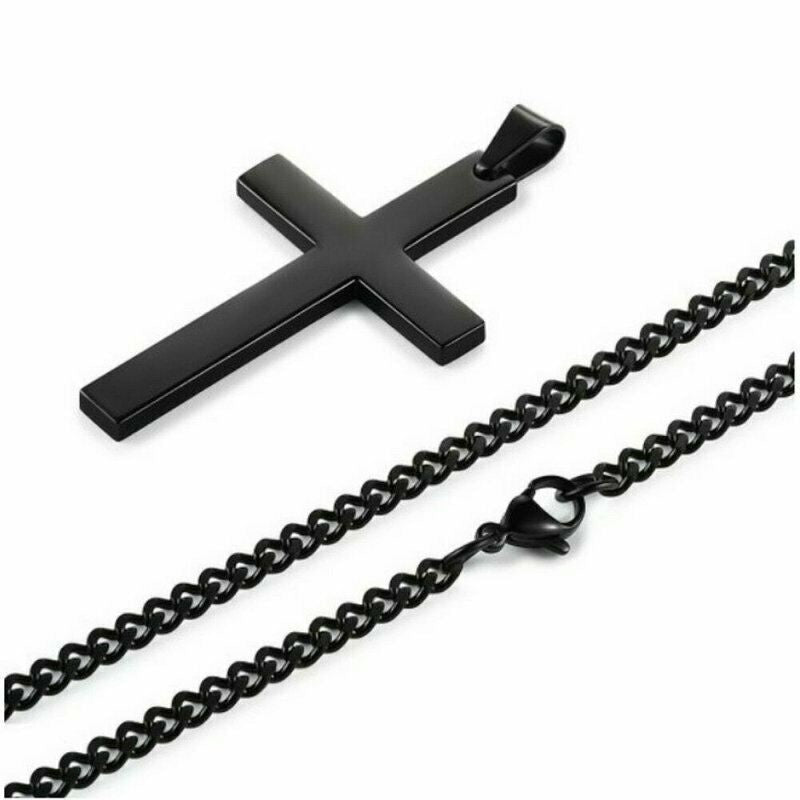 Classic Stainless Steel Cross Pendant Necklace For Women Men Link Chain Charm Necklace Cool Boys Girls Punk Hip Hop Jewelry Gift