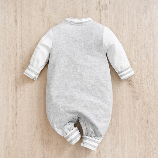 Newborn Baby Baseball Clothes 0 3 6 9 12 Months Boston Cotton Long Sleeve Footies Toddler Boy Clothes Kids Jumpsuit gray pajamas