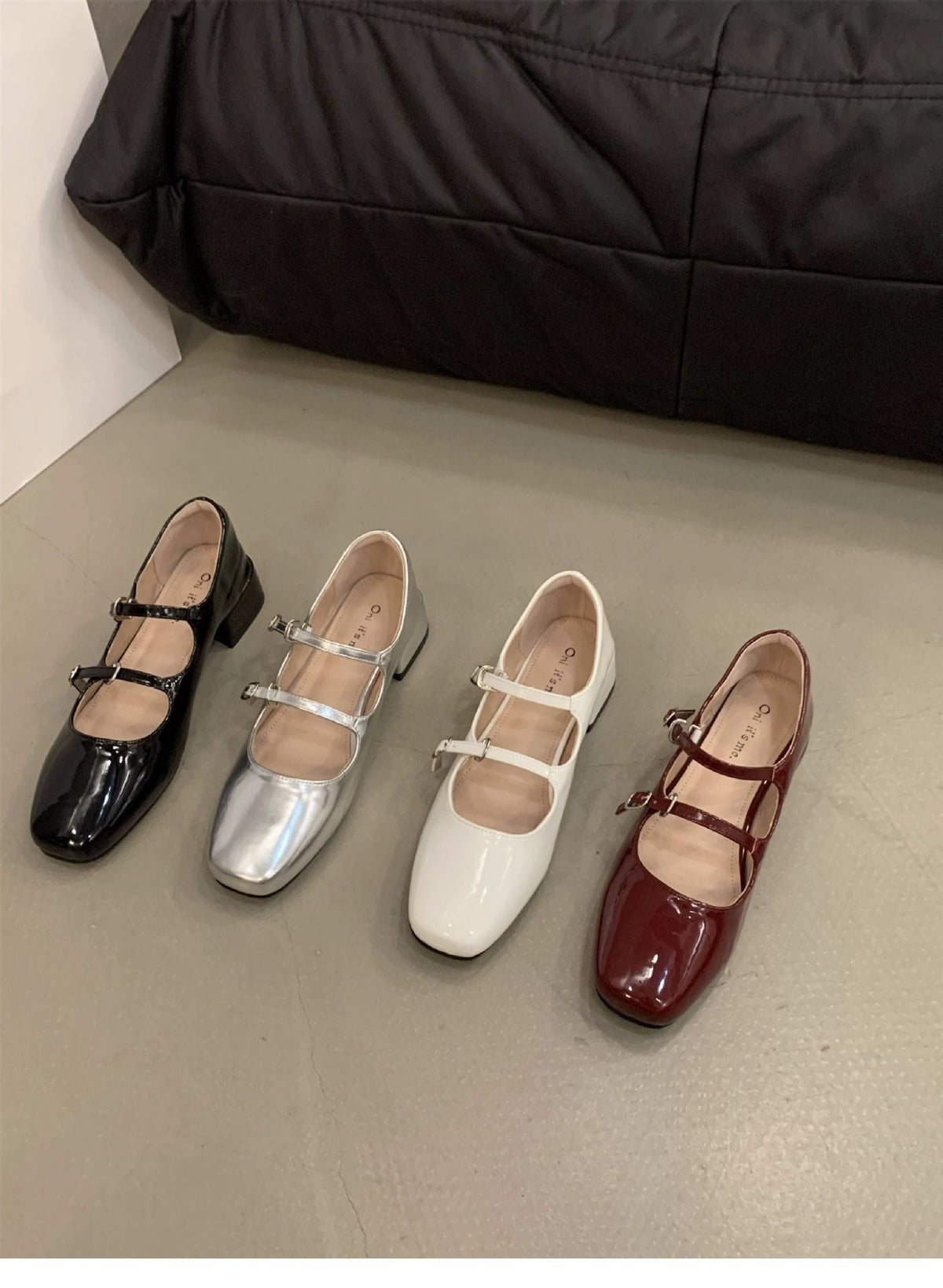 Mary Jane Shoes for Women Retro Medium Heel Women's Single Shoes Fashion Gloss Soft Comfort Ballet Shoes Zapatos De Mujer