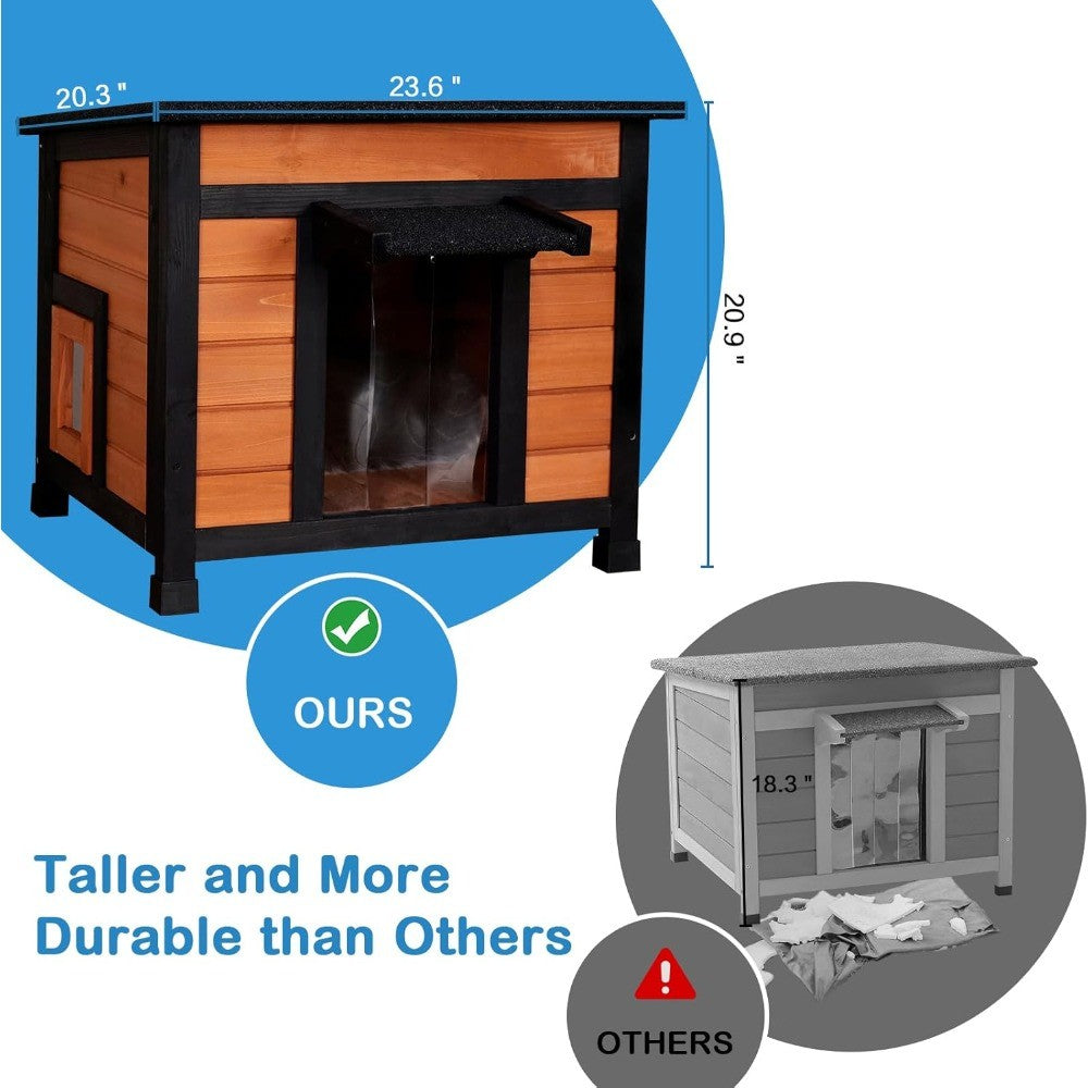 Weatherproof Insulated Outdoor Cat House for Feral Cats - All-Season Foam Shelter with Dual Escape Options