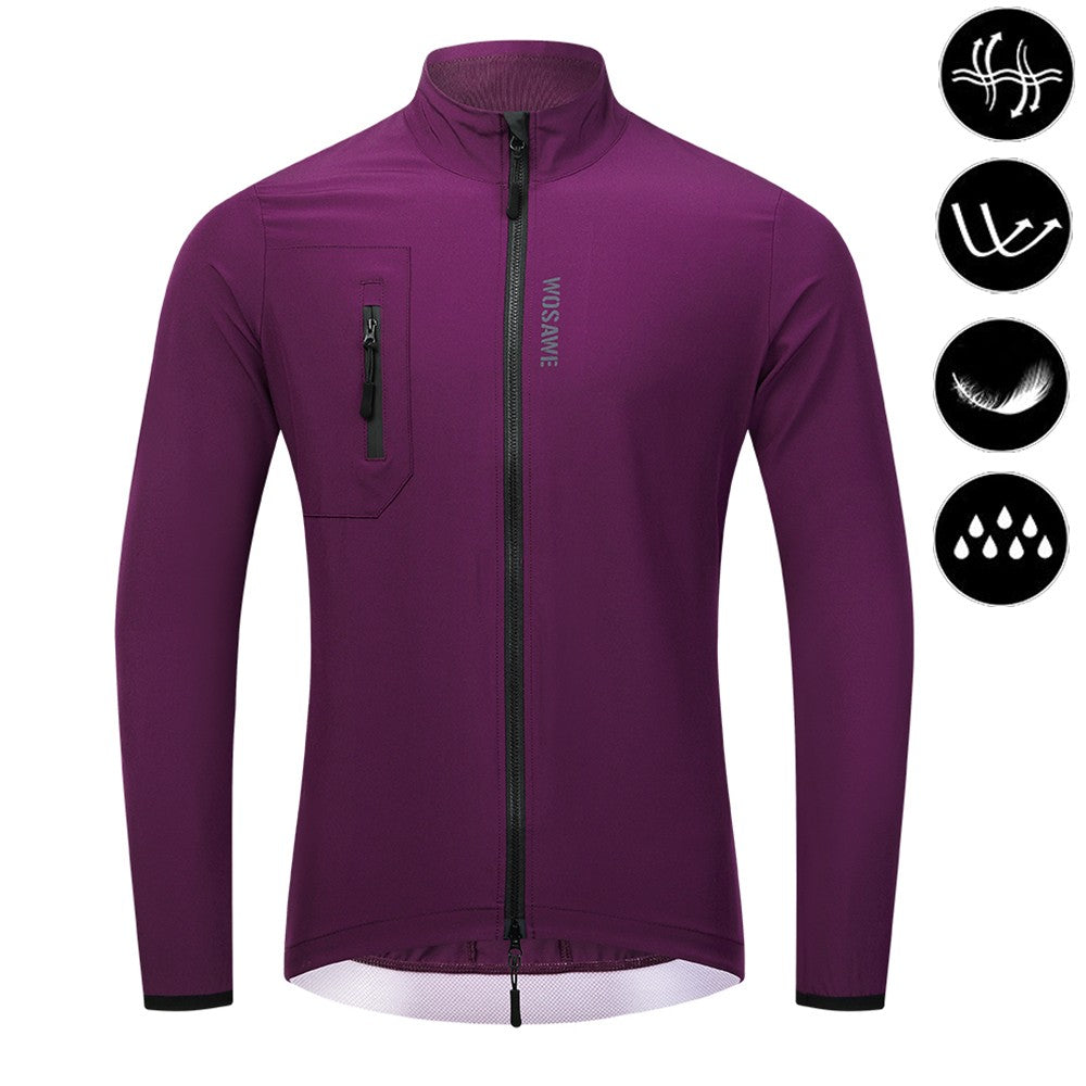WOSAWE Mens Cycling Windproof Jacket Ultralight Windbreaker MTB Road Bike Vest Water Resistant Long Jersey with 2 way YKK zipper