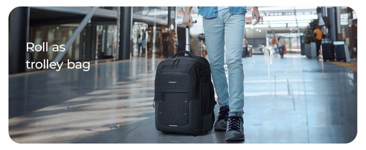 BAGSMART 17" Wheeled Laptop Backpack 40L Carry-On Water-Resistant Rolling Trolley Bag for Travel Work College Men Women
