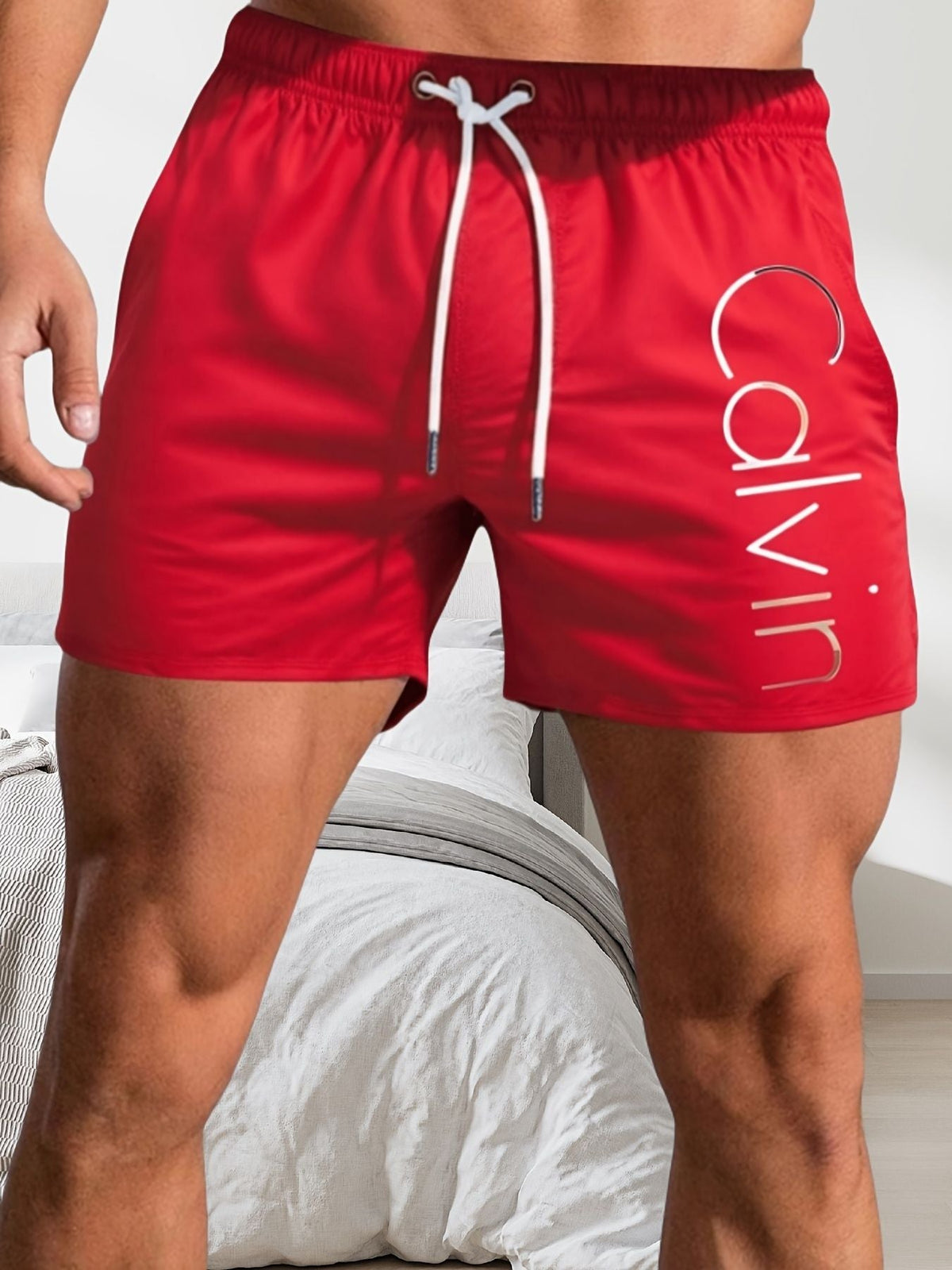 Men's Breathable Sexy Swimsuit Low Waist Casual Beach Shorts Drawstring Boxer Briefs Surfing Volleyball Summer S-3XL
