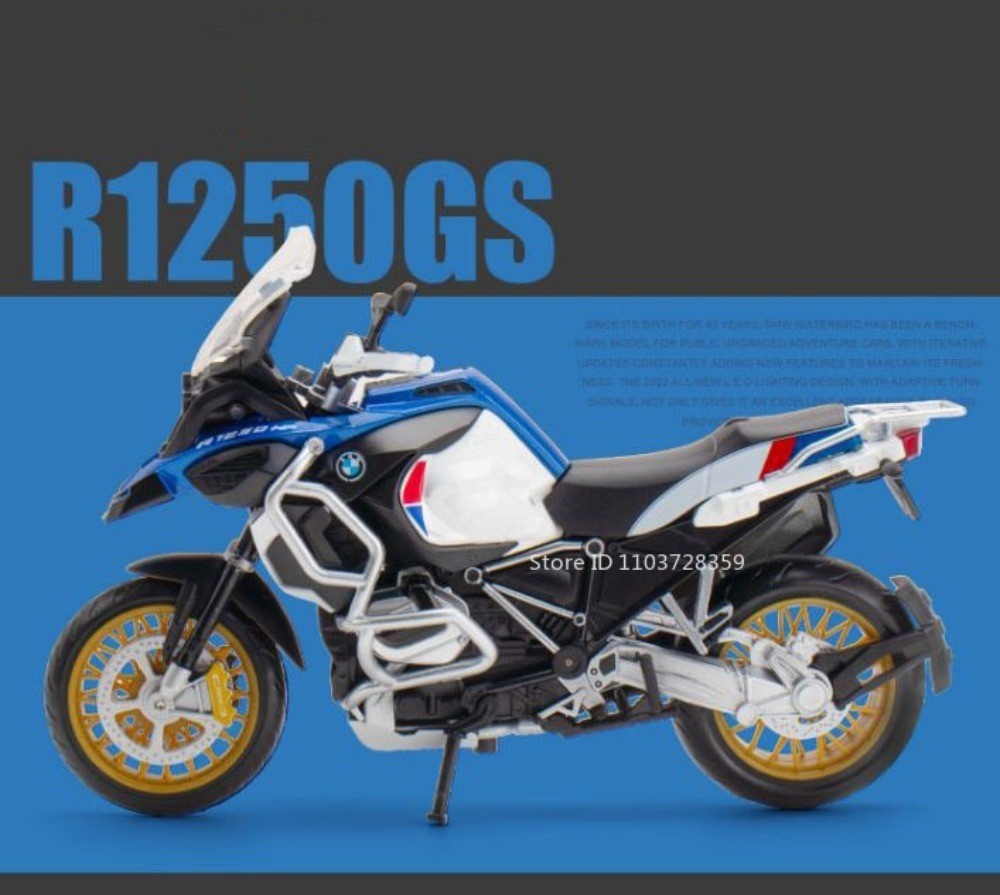 1:12 Suzuki GSX1000R R1250GS Alloy Diecast Toys Motorcycle Models Car with Light Shock Absorption Miniature Motorbike Boys Gifts