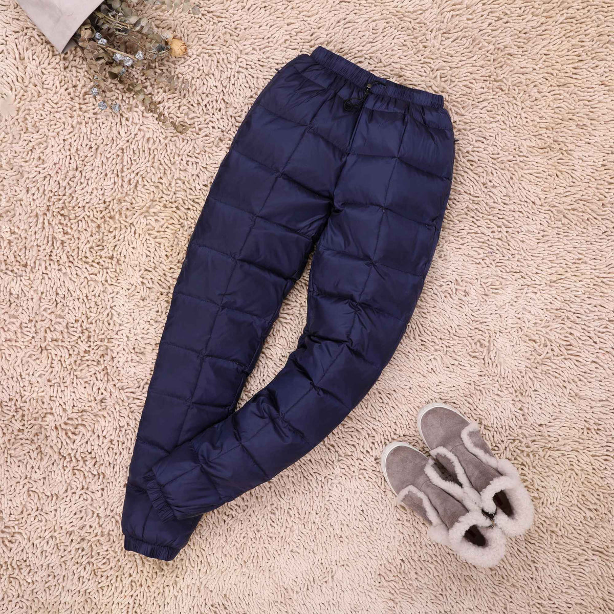 Plus Size Women Men's Thickened Down Pants 2023 New Winter High Waist 90% White Duck Down Warm Straight Female Casual Trousers