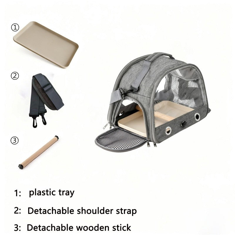 Portable Foldable Bird Cage Equipped with plastic chassis Handheld small pet bag Suitable for Parrot Hamster Hedgehog Chipmunk