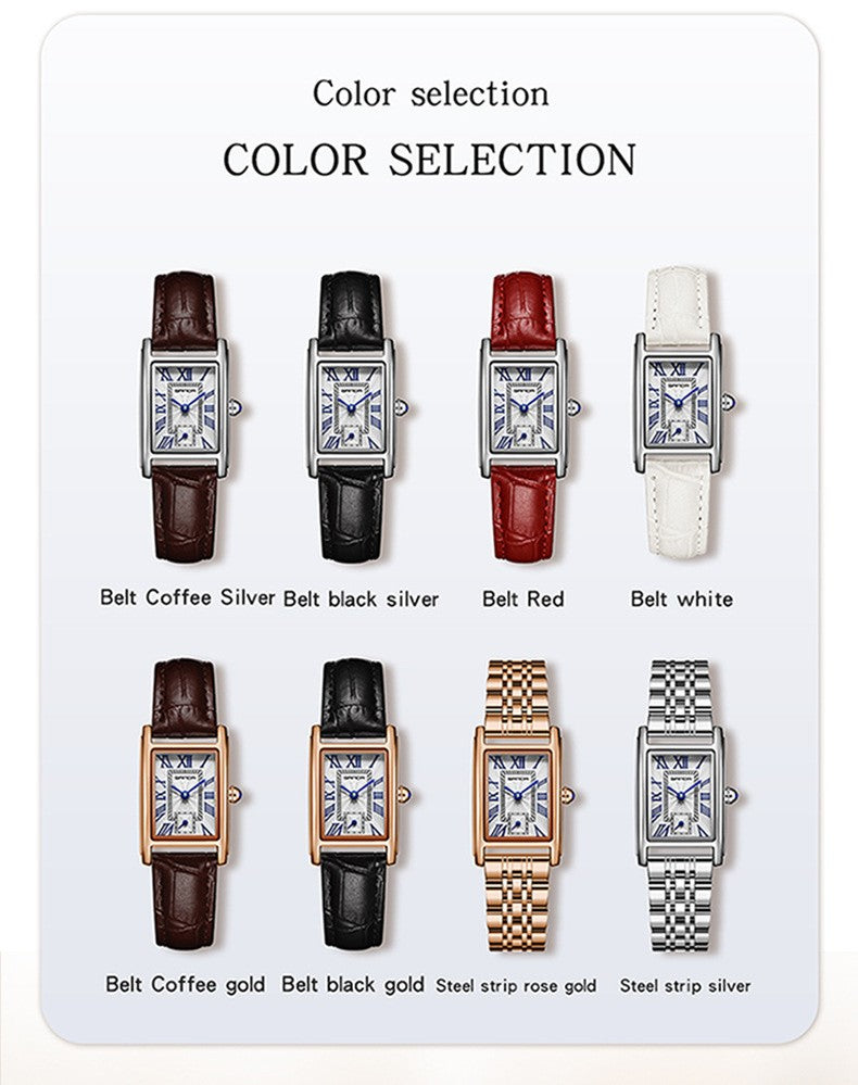 Sanda 1116 New Fashion 2023 Elegant Design Rectangle Dial Water Resistant Quartz Movement Business Women Analog Wrist Watch