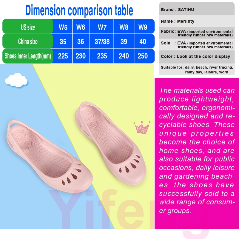 Certified Satihu Summer New Lightweight Anti Slip Hole Shoes Clog For Women's Flat Bottom Sandals Nurse Outdoor Beach Jelly