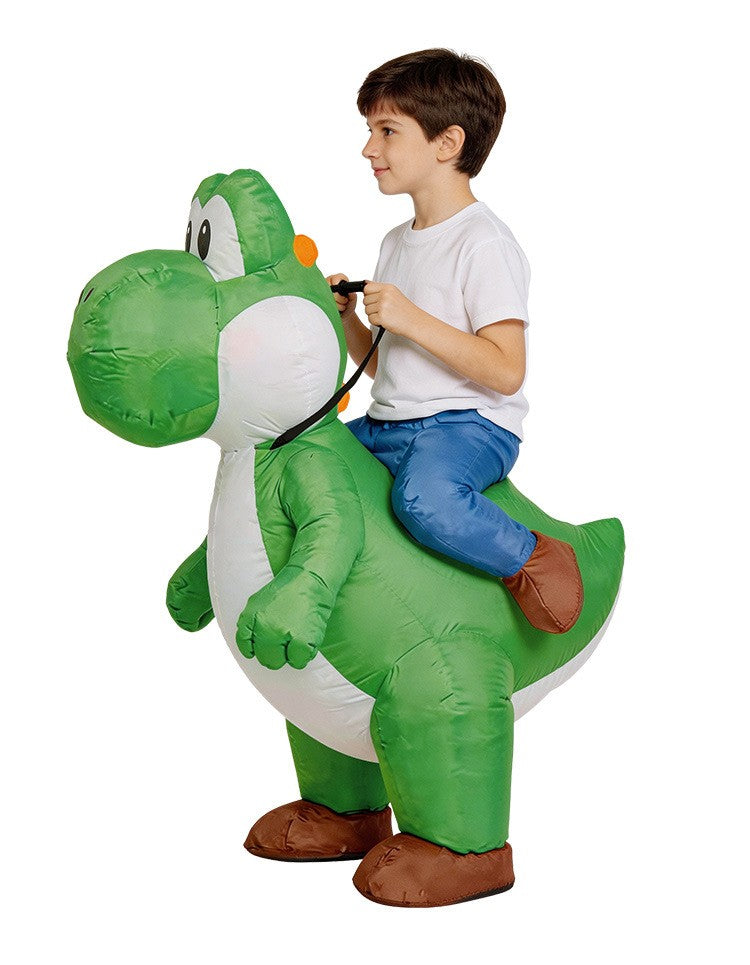 Anime Super Brother Yoshi Cosplay Inflatable Dinosaur Costume Halloween Carnival Party Outfit Quick Inflation Suit For Men Women