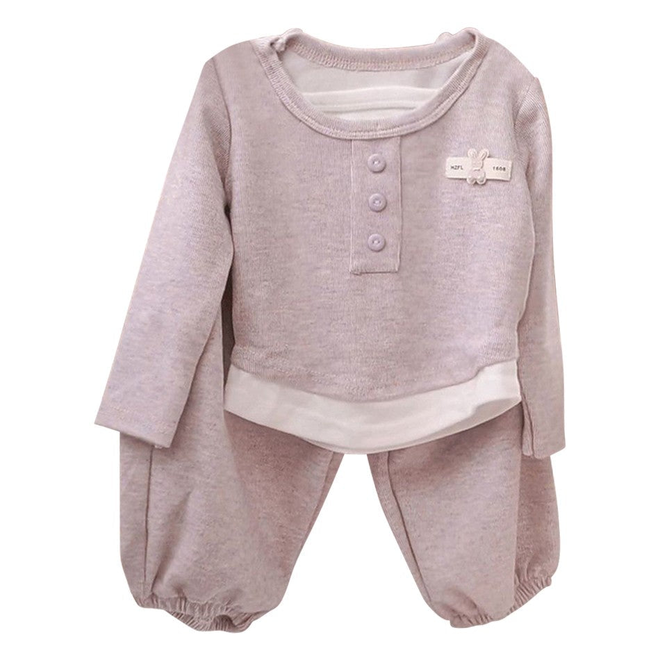 Girls Autumn Outfits Fashionable False Two-Piece Tops and Pants 2 Piece Set Stylish Korean Style Kids Clothing Cute Fall Clothes