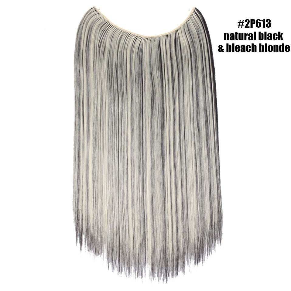 BENEHAIR Synthetic Invisible Wire No Clips In Hair Extensions Secret Fish Line Hairpieces Hair Extensions Fake Hair For Women