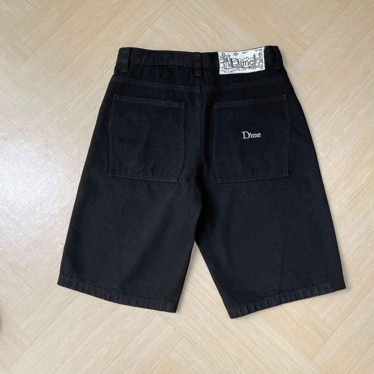Dime Baggy Straight Leg Loose Casual Streetwear Skateboard Men's Jeans ENIM PANTS Washed Denim Long Short Hip Hop Style