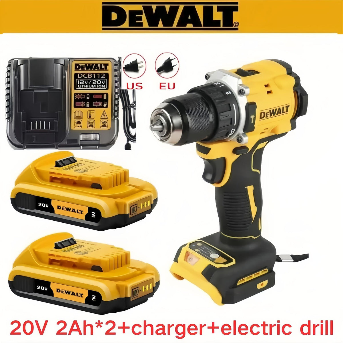 Genuine.DEWALT.DCD805. 20Vbattery +Power Tools Brushless Impact Drill Cordless Electric Screwdriver Multi-Function Hand Drill