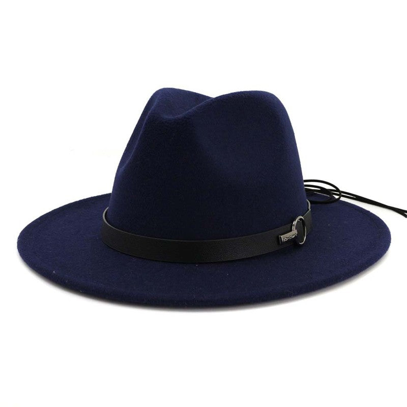 QBHAT Women Men Wide Brim Wool Felt Jazz Fedora Hats Panama Style Cowboy Trilby Party formal Dress Hat Large Size Yellow white