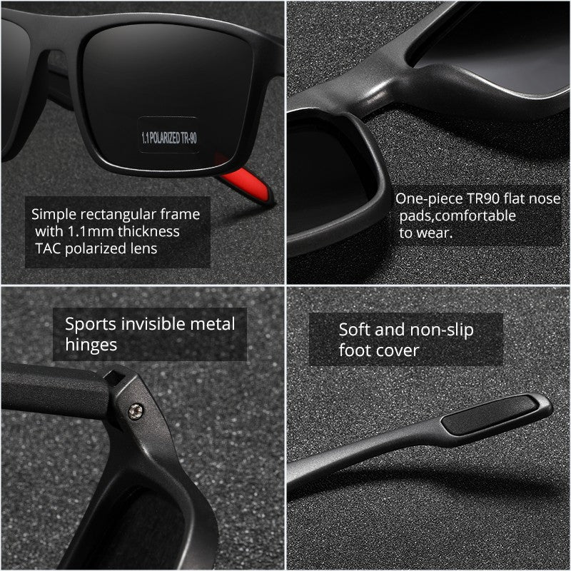 KDEAM Rectangular Ultra Light TR90 Sunglasses Men Polarized Wholesale