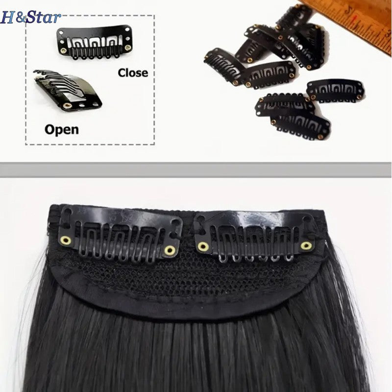 H&STAR 30cm Synthetic Short Straight Pad Invisible Hair Extension Lining of Hair Top Side Cover Hairpiece for Women
