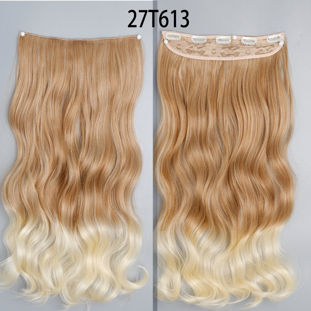 Synthetic Long Straight 5 Clip In Hair Extensions 22’‘ High Resistant Temperature Fiber Black Brown Blonde Hairpiece