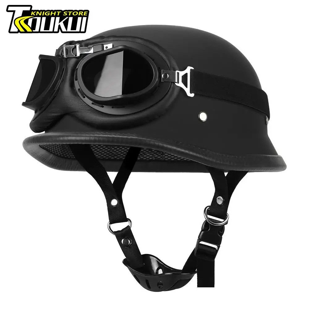 Motorcycle Helmet Fashion Capacete De Moto Retro Casco Moto German Vintage Moto Helmet DOT Certification Half Helmet Men Women