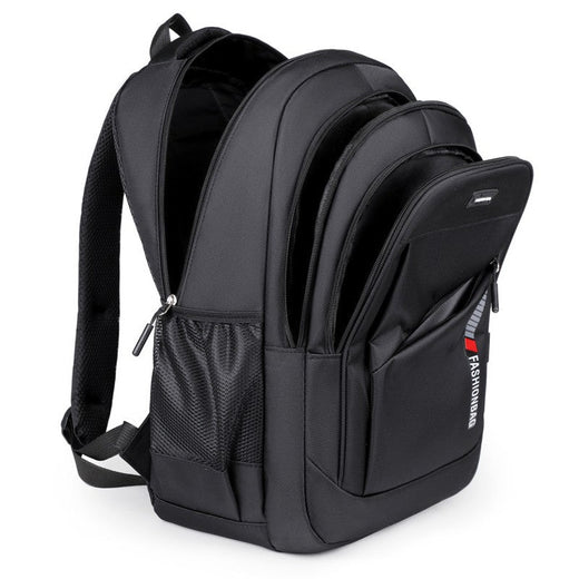Men's large-capacity backpack, fashionable laptop bag, suitable for travel and business, equipped with secure zipper closure and