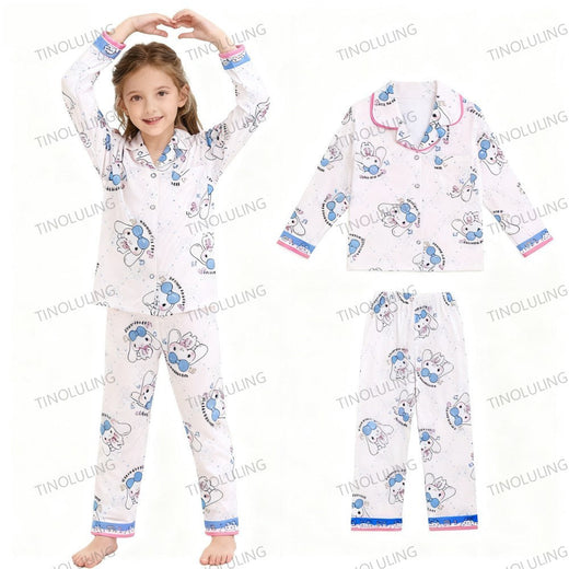 2025 New Baby Cotton Two-piece Set Home Clothes Children Pijama Boys Girls Cartoon Pajamas Set Kids Long T-shirt + Pants Outfits