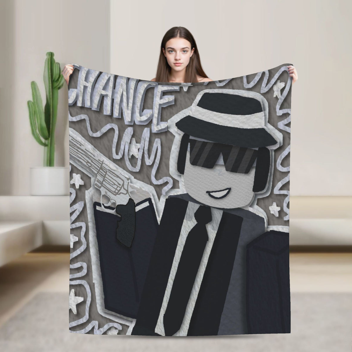 Forsaken Chance Profile Picture Blanket Quality Soft Throw Blanket Autumn Girls Boys Outdoor Street Trend Bedspread