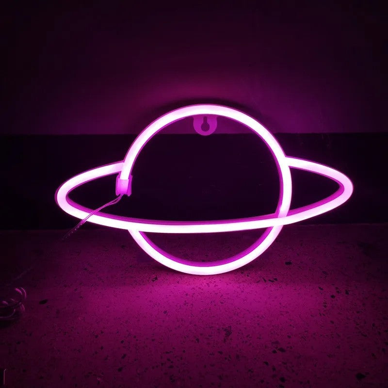 Neon Sign Alien Face Shaped Wall Hanging Lights for Home Game Room Saucerman Plant LED Night Lamps Xmas Party Holiday Art Decor