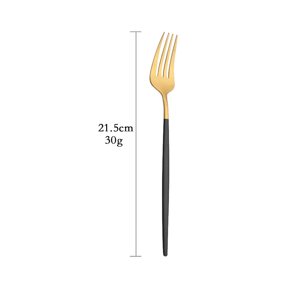 Tableware Stainless Steel Black Gold Flatware Cutlery Set Dinnerware Dinner Knife Coffee Spoon Fork Salad Fork Spoon Silverware