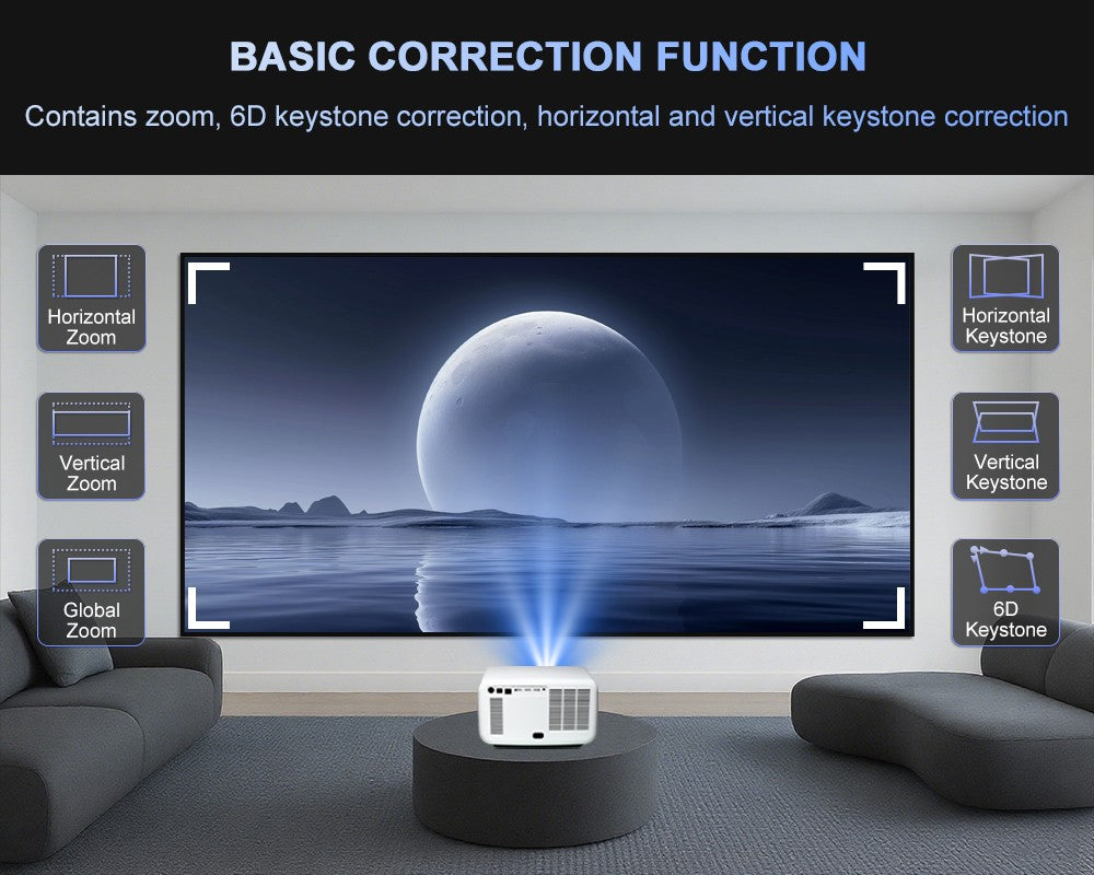 Flixtone 4000 Ansi Full HD Projector 4k D10S 3G 128 G Beam Projectors Home Theater Video Android 15 Samrt TV Beamer for Movies