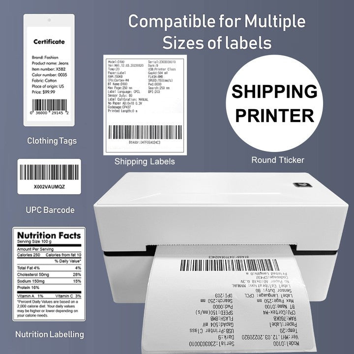 Portable Thermal Label Printer D100 Bluetooth Inkless Printer Compatible With iPhone Android Mac Window For Office School