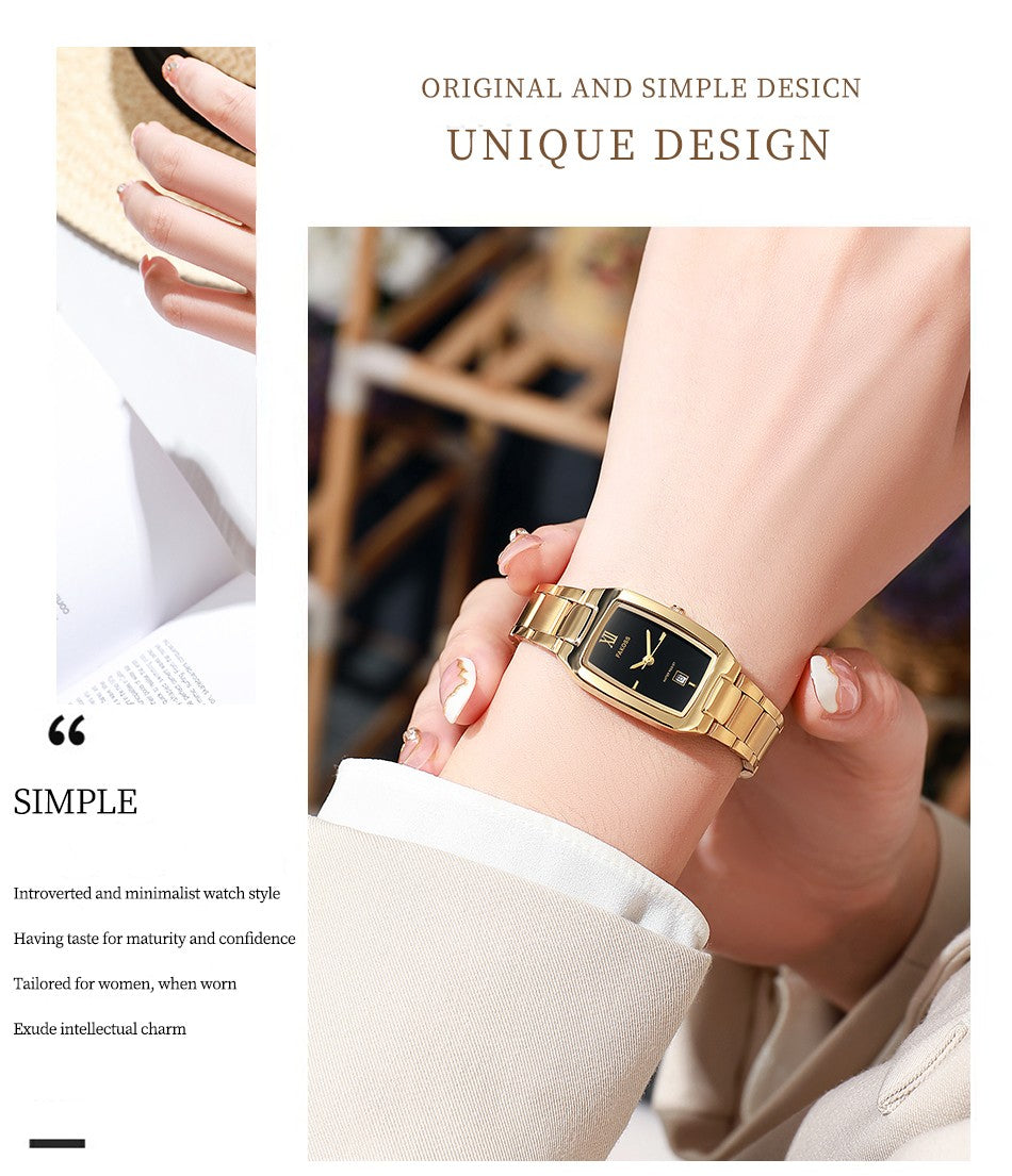 WWOOR Elegant Women's Watch Fashion Stainless Steel Waterproof Ladies Quartz Wristwatch Luxury Bracelet Watches Date Reloj mujer