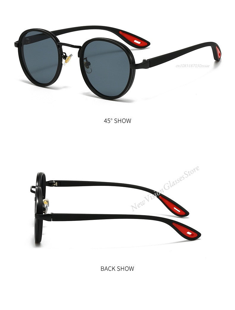 Vintage Designer Outdoor Sunglasses Men Round Fashion Plastic Titanium High Quality Sun Glasses Man UV Protection Glasses Woman