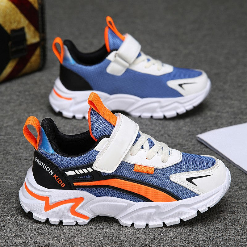 Lightweight Children's Black Sneakers Breathable Mesh for Boys School Casual Walking Shoes Non slip Sport Kids Girl Running Shoe