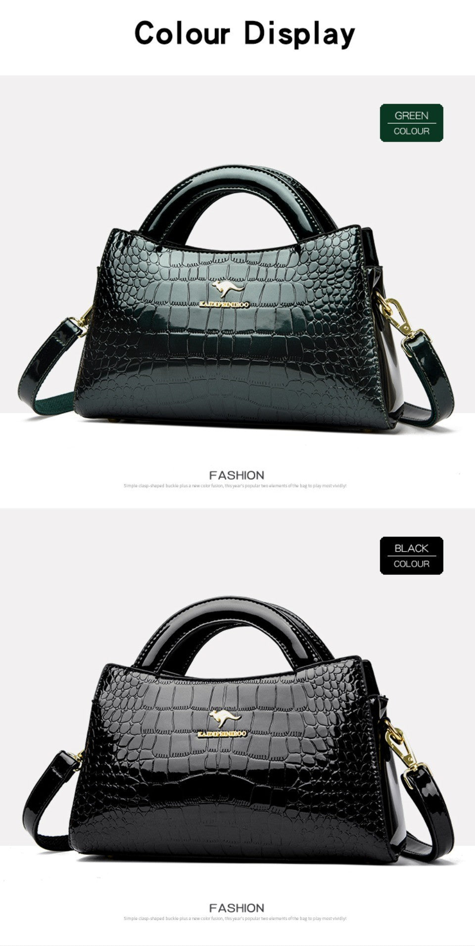 KAIDIFEINIROO Kangaroo Brand Alligator Pu Leather Shoulder Crossbody Bag Clutch Hand Bags for Mother Small Women Handbags New