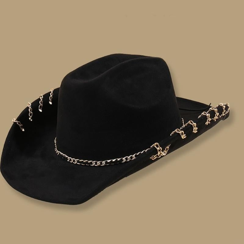 L5YA Elegant Homburg Hat for Men Women Unisex Wear Vintage Top Hat Cowboy Costume